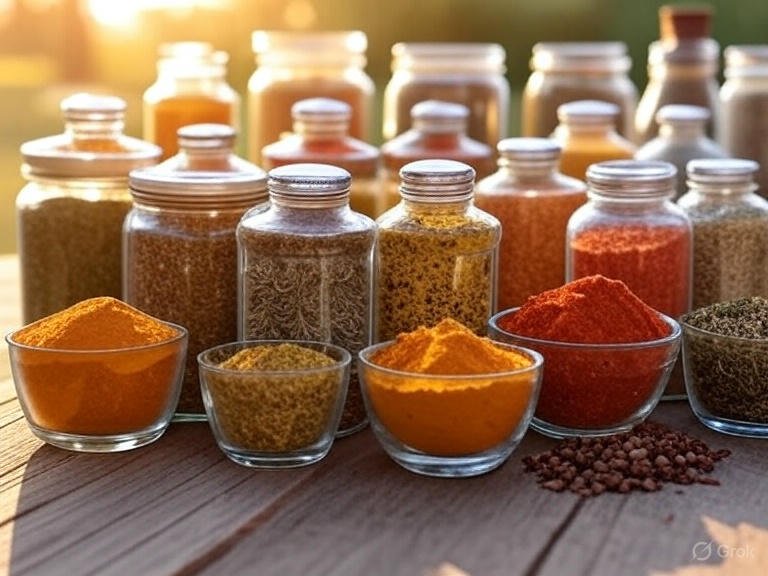 Homemade spices and herbs