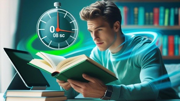 Cozy setup to speed read a book in one day